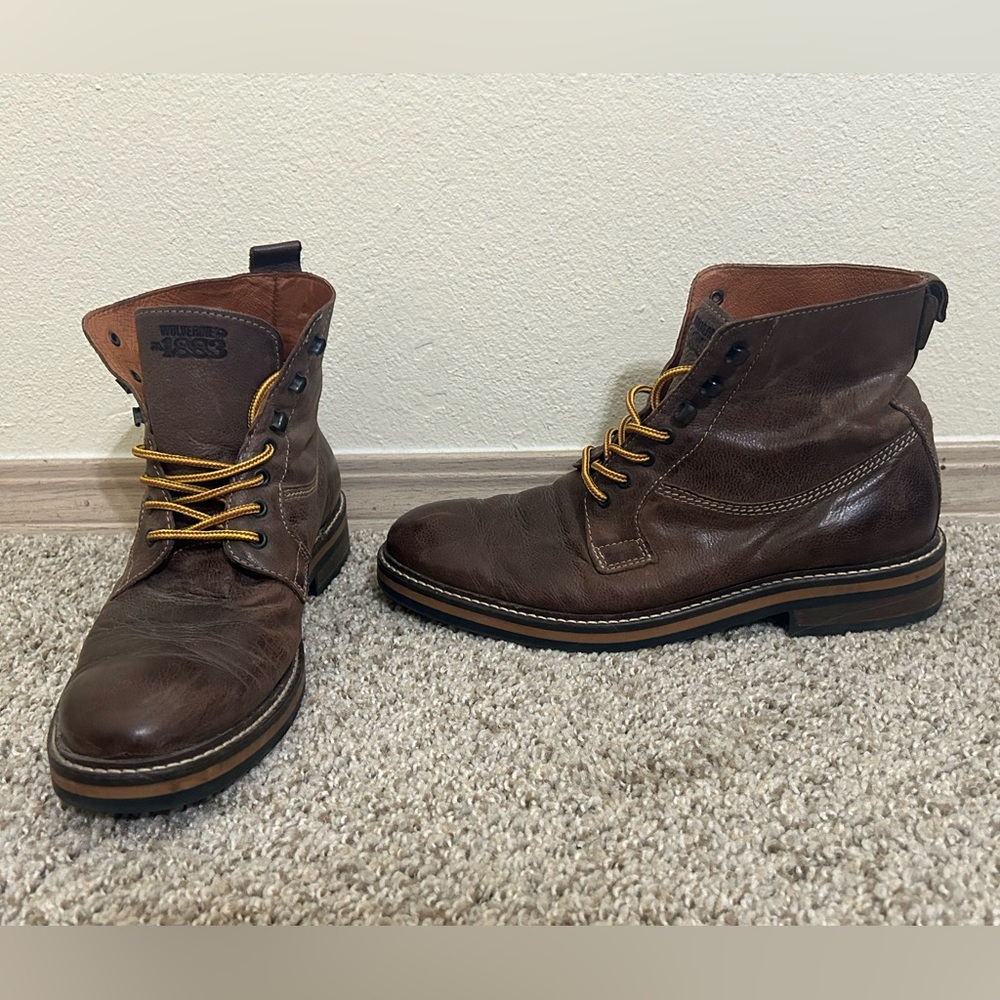 Wolverine Men's Ramon Plain Toe Boot Brown 6" Lace Up Leather Chukka Size 8 Welt